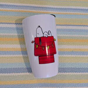 ⭐ NWOT Snoopy Stoneware Holiday Travel Mug